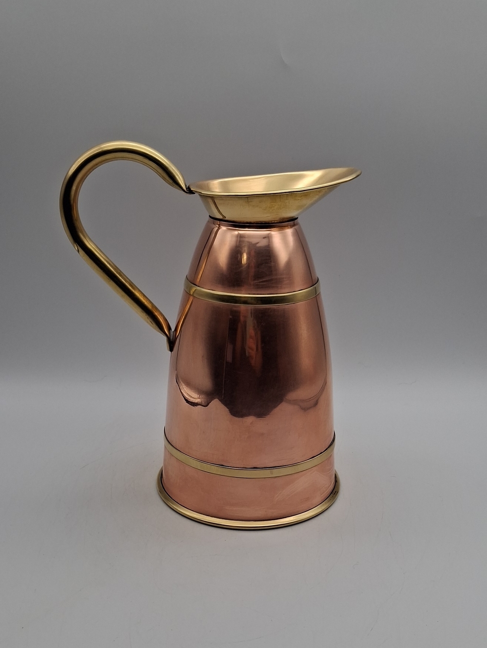 Copper and Brass Pitcher - Polished Copper Decorative Water Jug Peerage Regd